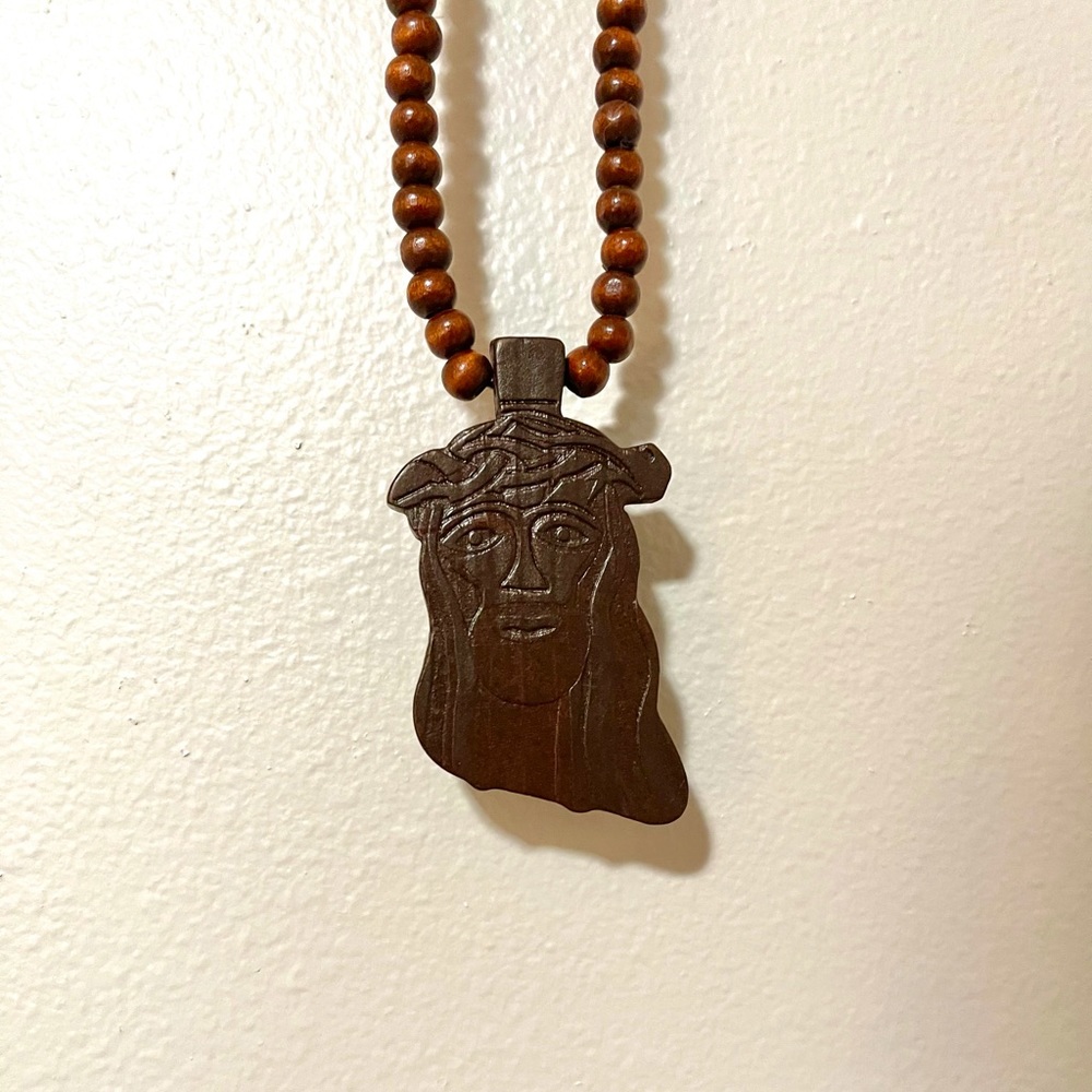 Wooden ‘Jesus Piece’ Necklace